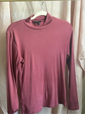 Banana Republic Long-Sleeve Mock Neck Top in Rose Mauve